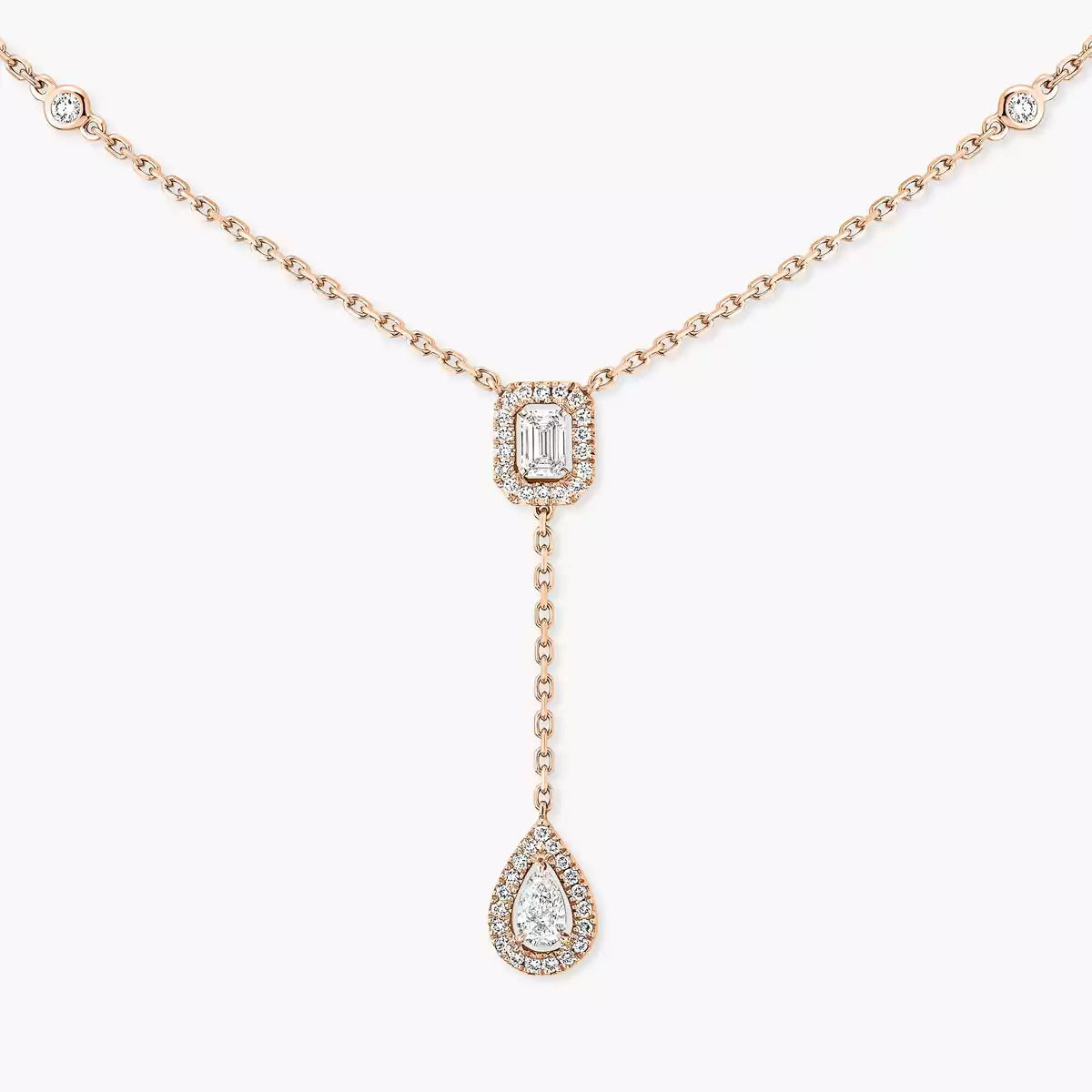 [Max Jewelry]Gold Diamond Tie Necklace