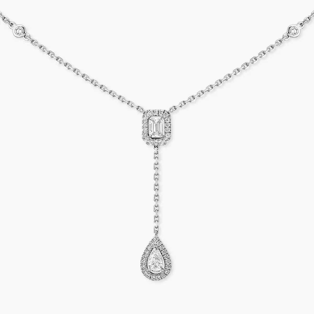 [Max Jewelry]Gold Diamond Tie Necklace