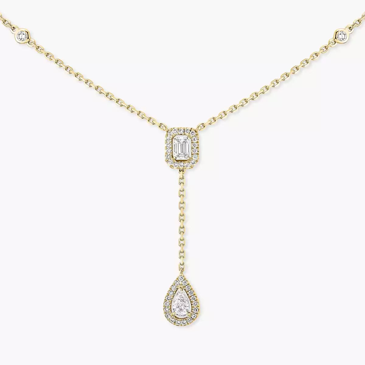 [Max Jewelry]Gold Diamond Tie Necklace