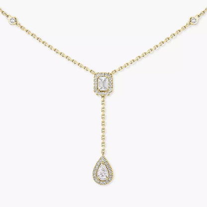 [Max Jewelry]Gold Diamond Tie Necklace