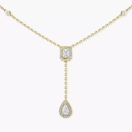 [Max Jewelry]Gold Diamond Tie Necklace