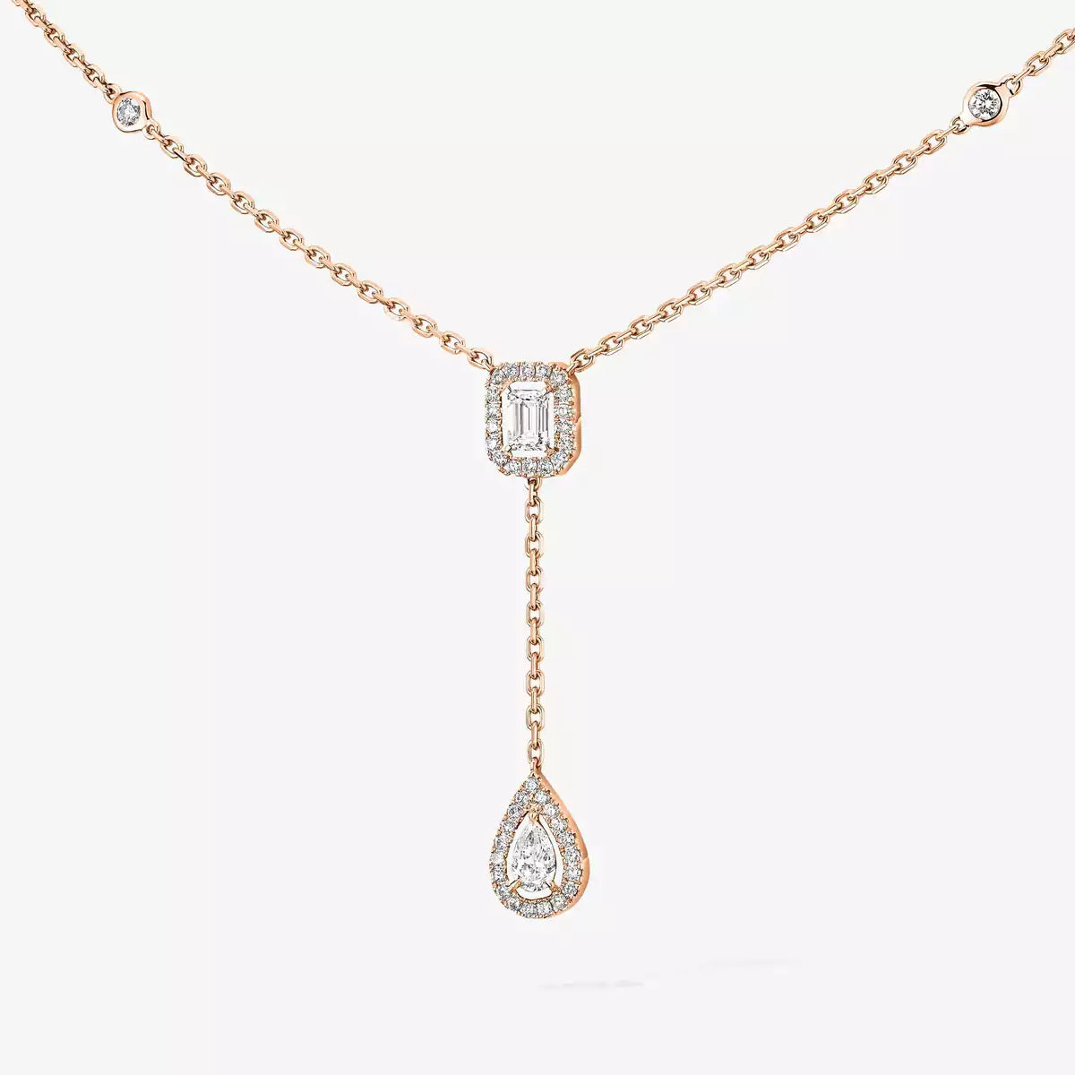 [Max Jewelry]Gold Diamond Tie Necklace