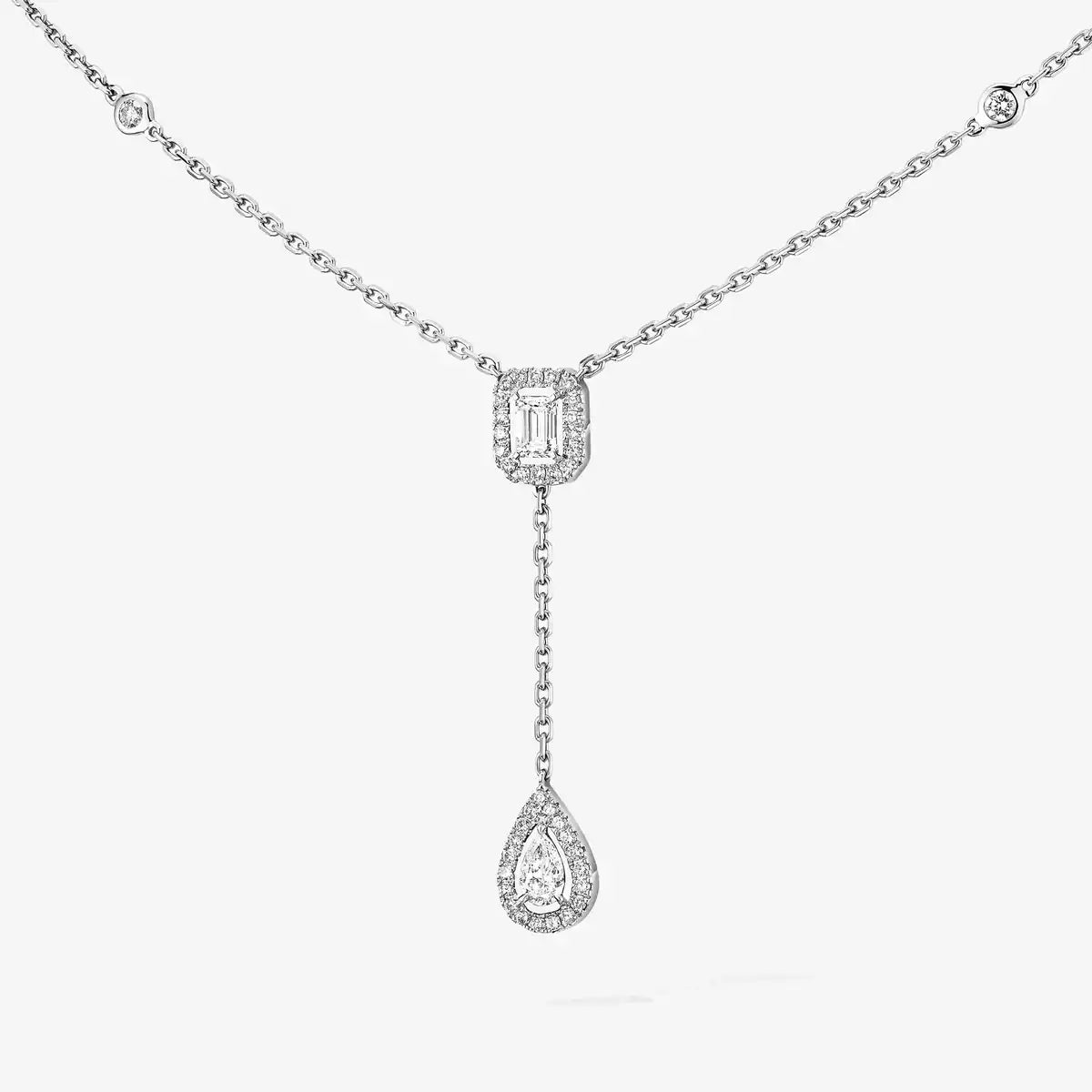 [Max Jewelry]Gold Diamond Tie Necklace
