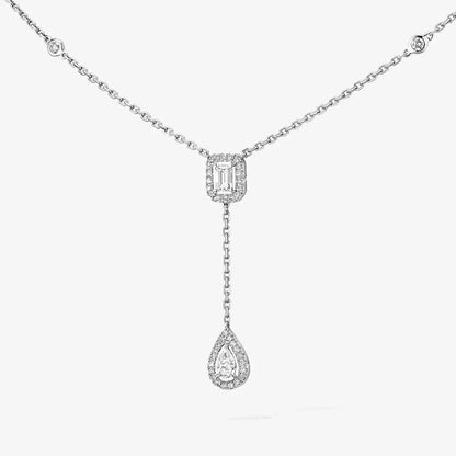 [Max Jewelry]Gold Diamond Tie Necklace