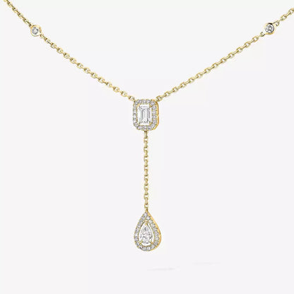 [Max Jewelry]Gold Diamond Tie Necklace