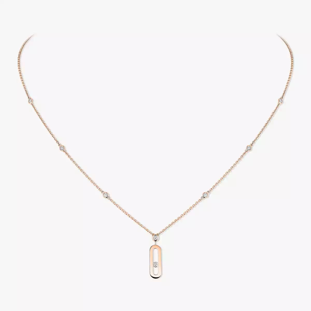 [Max Jewelry] Move Uno Gold Diamond Long Necklace