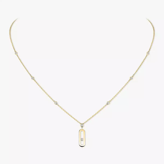 [Max Jewelry] Move Uno Gold Diamond Long Necklace