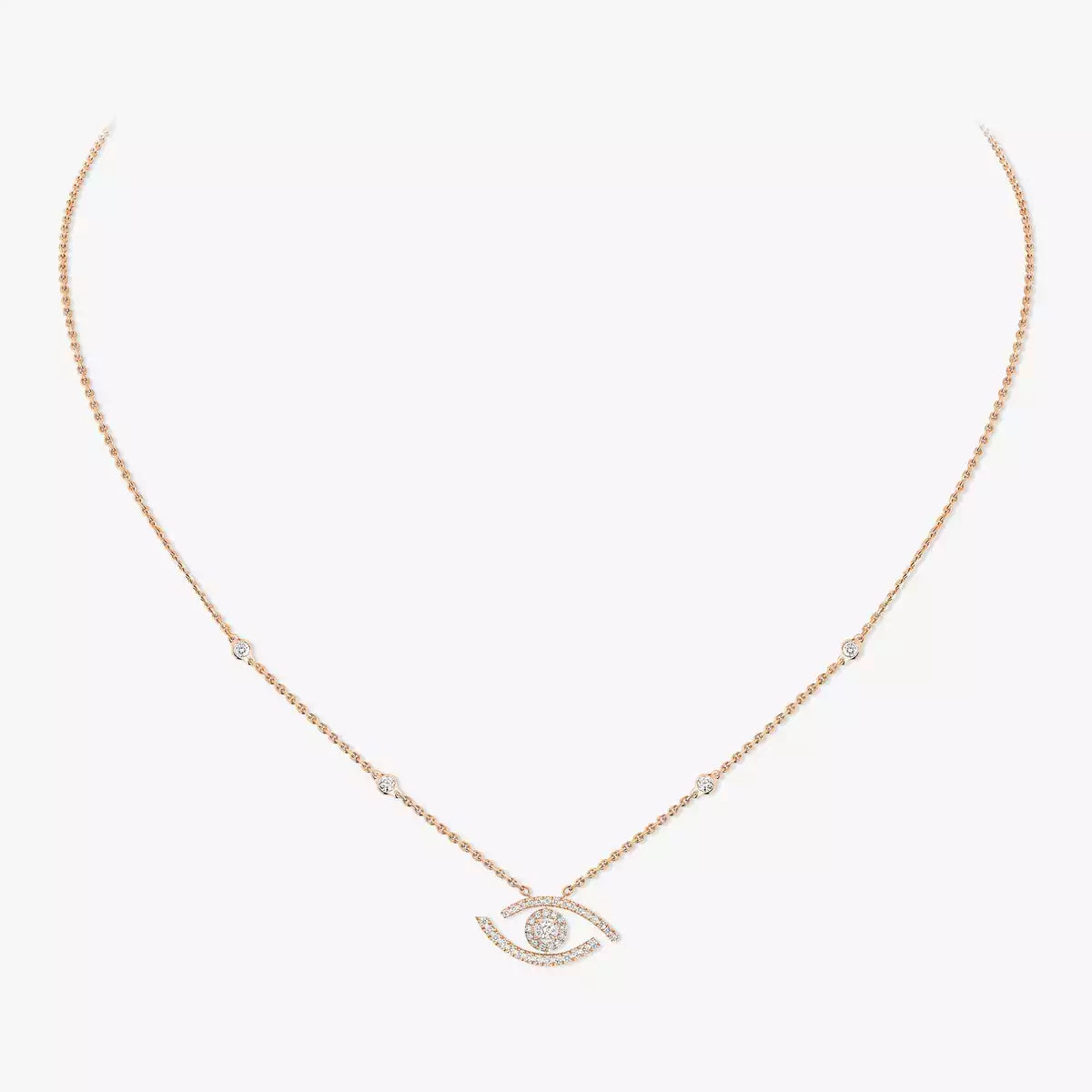 [Max Jewelry]Pave_ Diamond Necklace Lucky Eye