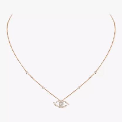 [Max Jewelry]Pave_ Diamond Necklace Lucky Eye