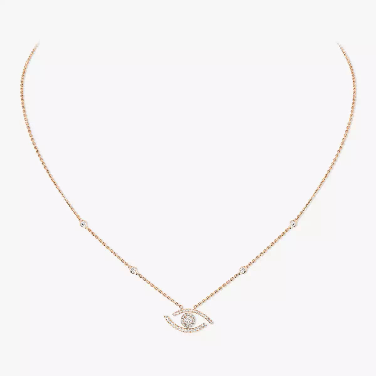 [Plus&Max]Pave_ Diamond Necklace Lucky Eye