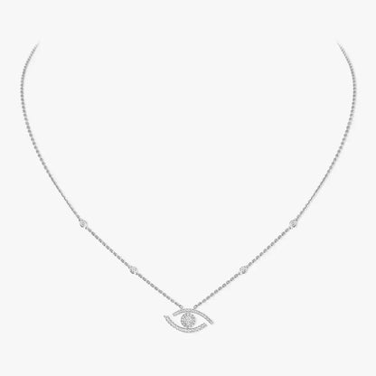 [Max Jewelry]Pave_ Diamond Necklace Lucky Eye