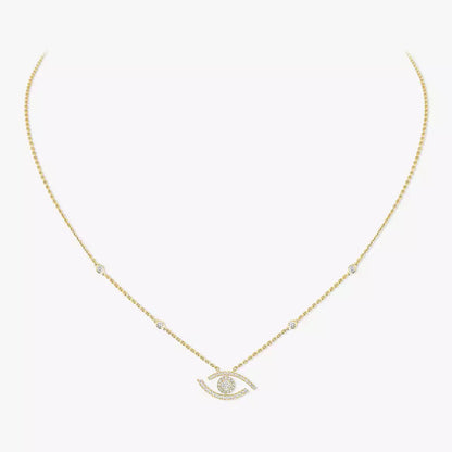 [Max Jewelry]Pave_ Diamond Necklace Lucky Eye