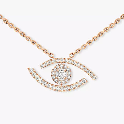 [Max Jewelry]Pave_ Diamond Necklace Lucky Eye