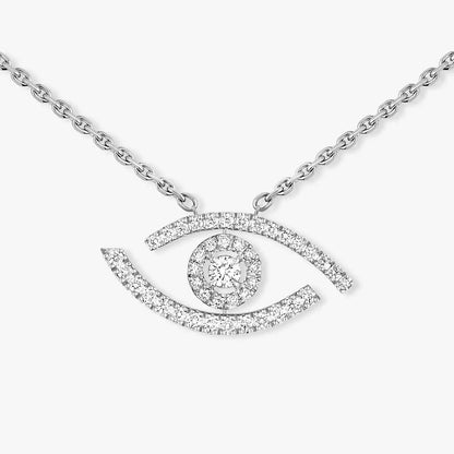 [Max Jewelry]Pave_ Diamond Necklace Lucky Eye
