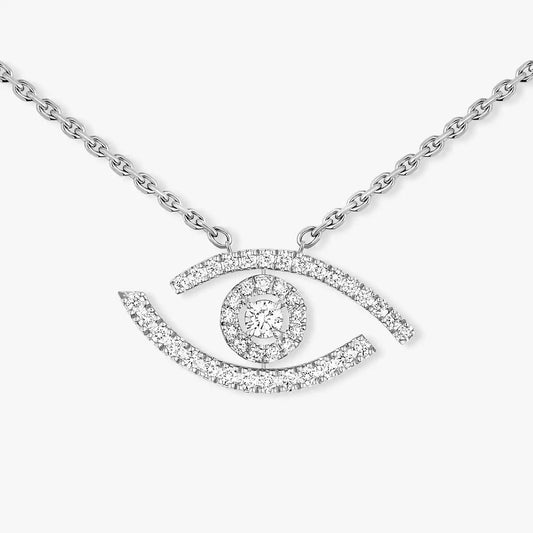 [Max Jewelry]Pave_ Diamond Necklace Lucky Eye
