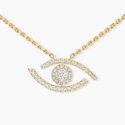 [Max Jewelry]Pave_ Diamond Necklace Lucky Eye