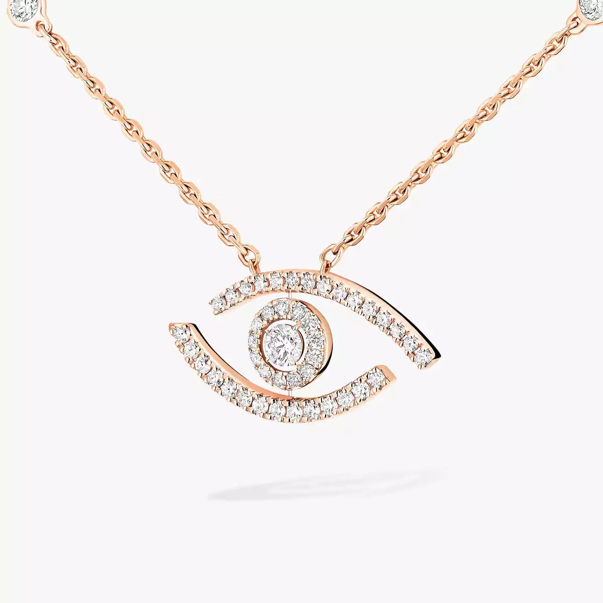 [Max Jewelry]Pave_ Diamond Necklace Lucky Eye