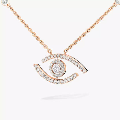 [Max Jewelry]Pave_ Diamond Necklace Lucky Eye