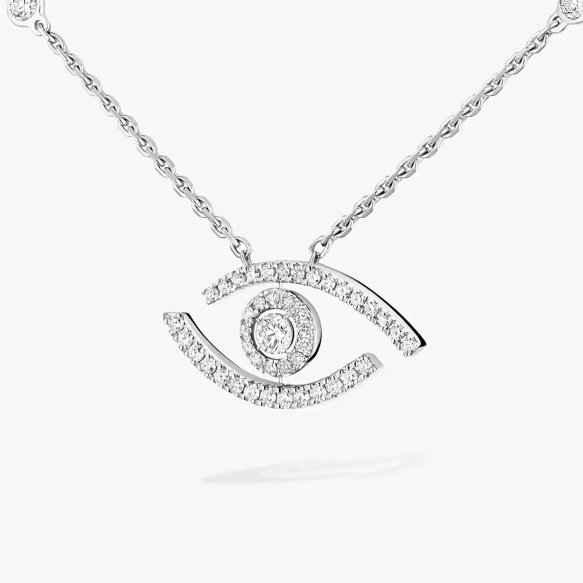 [Max Jewelry]Pave_ Diamond Necklace Lucky Eye