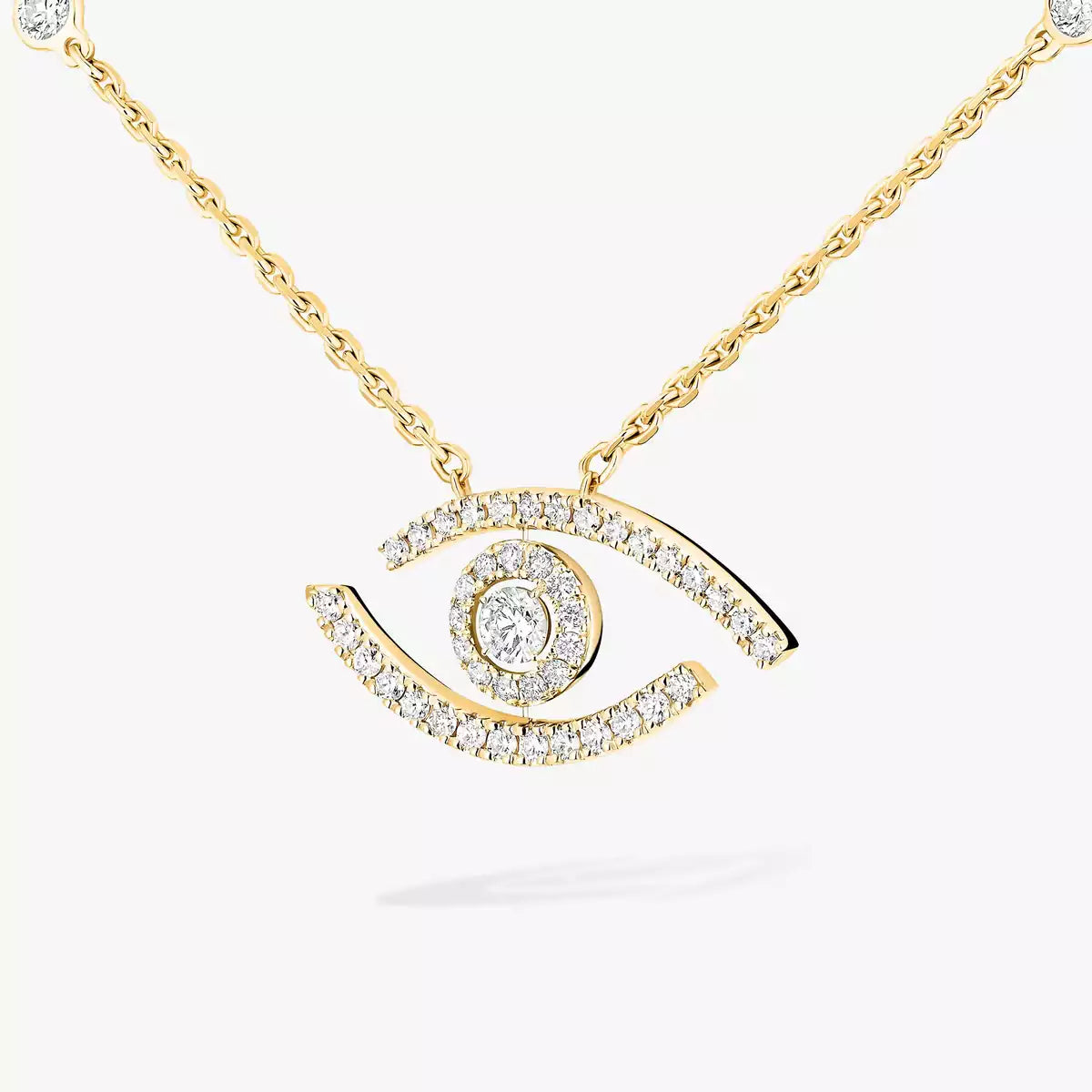 [Max Jewelry]Pave_ Diamond Necklace Lucky Eye