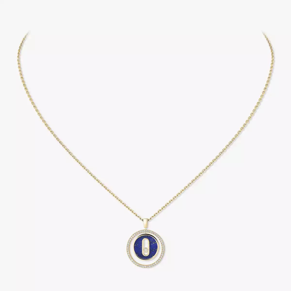 [Plus&Max]Lucky Move Diamond Necklace in Rose Gold and White Mother-of-Pearl