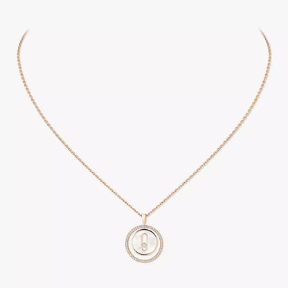 [Max Jewelry]Lucky Move Diamond Necklace in Rose Gold and White Mother-of-Pearl