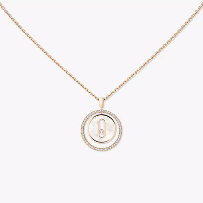 [Max Jewelry]Lucky Move Diamond Necklace in Rose Gold and White Mother-of-Pearl