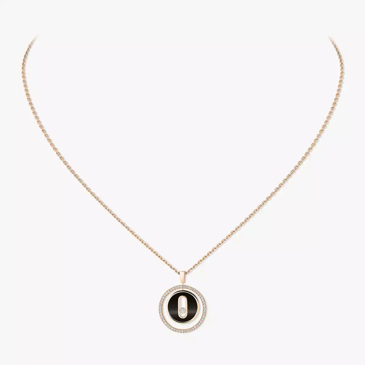 [Max Jewelry]Lucky Move Diamond Necklace in Rose Gold and White Mother-of-Pearl