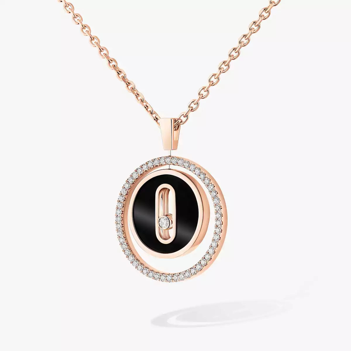 [Max Jewelry]Lucky Move Diamond Necklace in Rose Gold and White Mother-of-Pearl