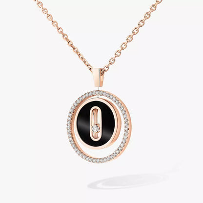 [Max Jewelry]Lucky Move Diamond Necklace in Rose Gold and White Mother-of-Pearl