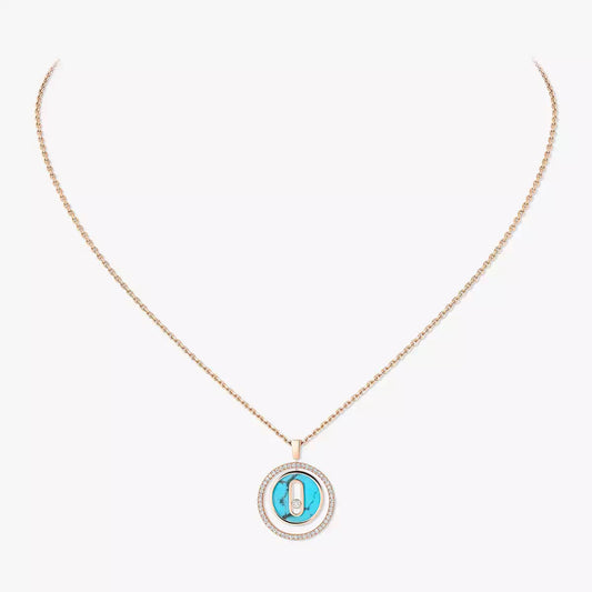 [Max Jewelry]Lucky Move Diamond Necklace in Rose Gold and White Mother-of-Pearl