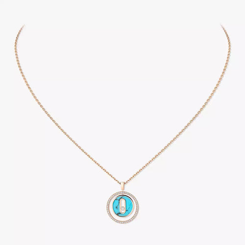 [Plus&Max]Lucky Move Diamond Necklace in Rose Gold and White Mother-of-Pearl
