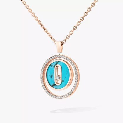 [Max Jewelry]Lucky Move Diamond Necklace in Rose Gold and White Mother-of-Pearl
