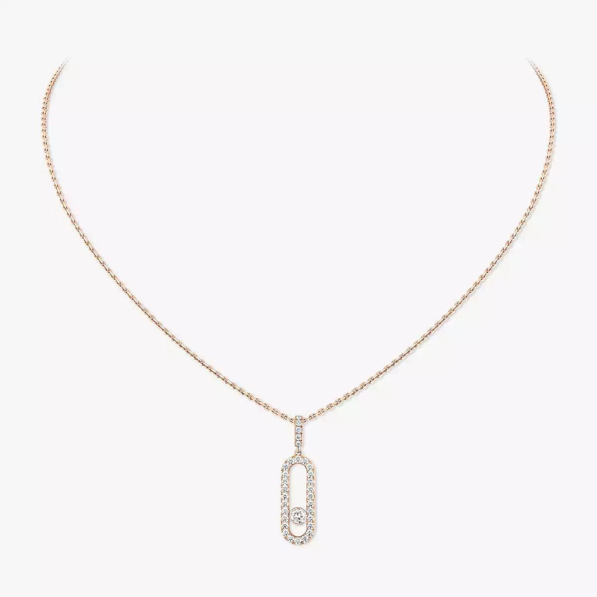 [Max Jewelry]Move Uno Diamond Necklace in Rose Gold