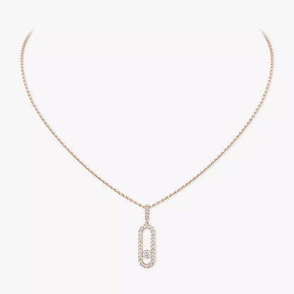 [Max Jewelry]Move Uno Diamond Necklace in Rose Gold