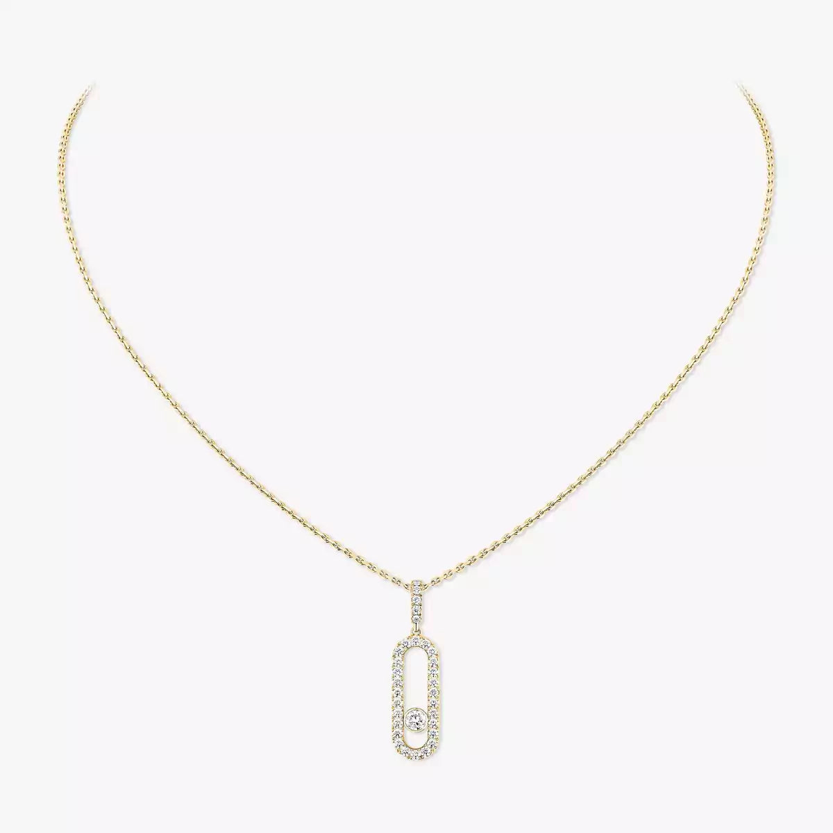 [Max Jewelry]Move Uno Diamond Necklace in Rose Gold