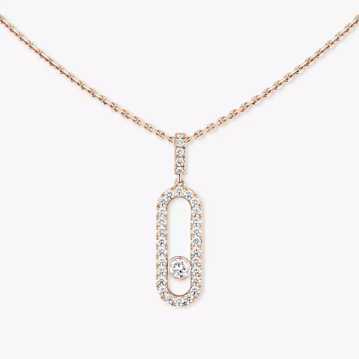 [Max Jewelry]Move Uno Diamond Necklace in Rose Gold