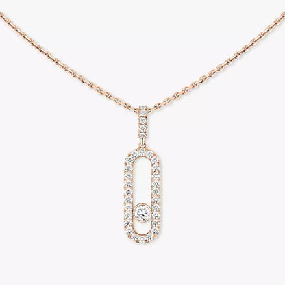 [Max Jewelry]Move Uno Diamond Necklace in Rose Gold