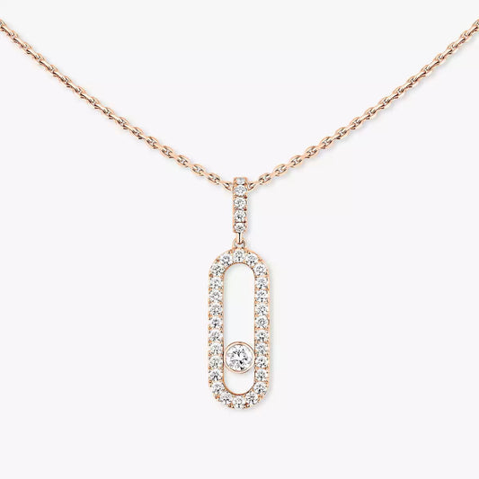 [Max Jewelry]Move Uno Diamond Necklace in Rose Gold