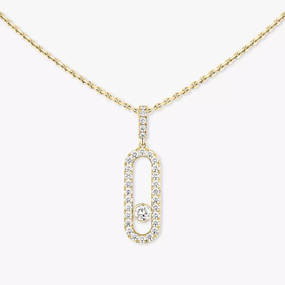 [Max Jewelry]Move Uno Diamond Necklace in Rose Gold