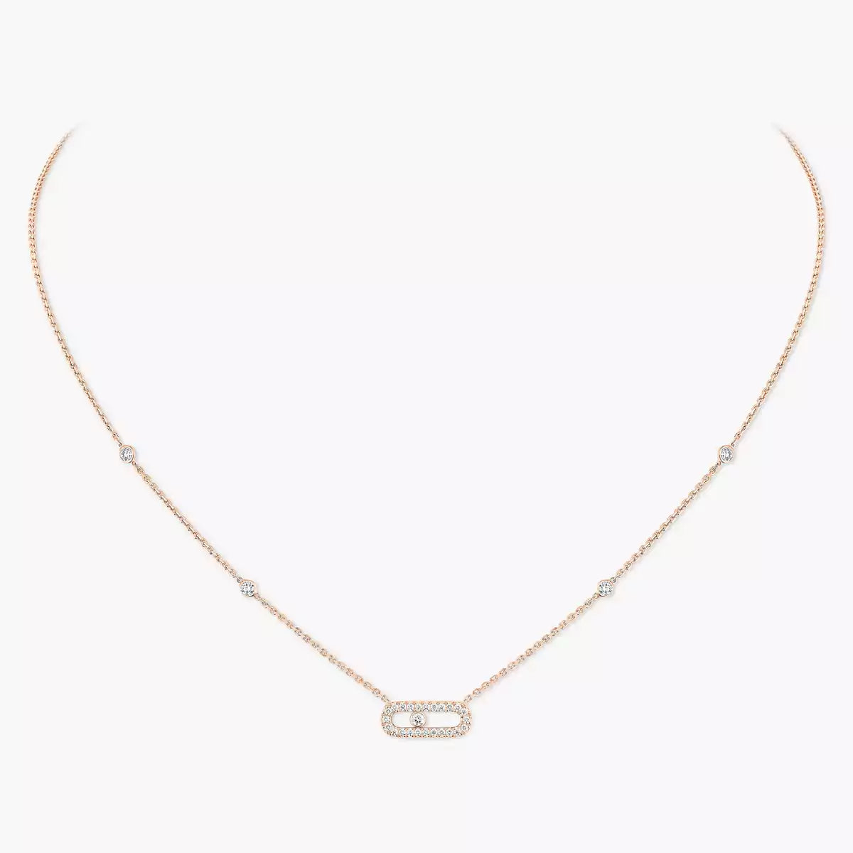 [Max Jewelry]Diamond Necklace Move Uno