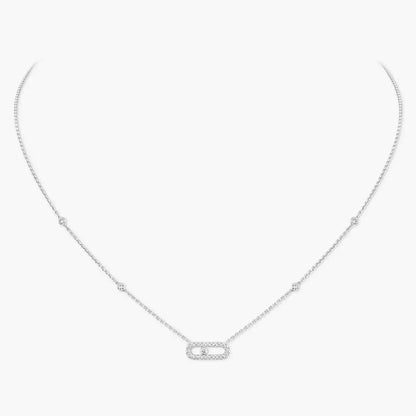 [Max Jewelry]Diamond Necklace Move Uno