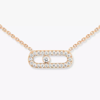 [Max Jewelry]Diamond Necklace Move Uno