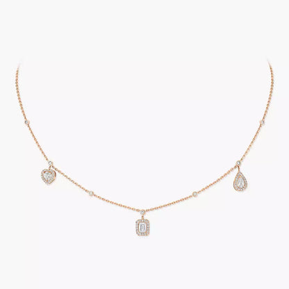 [Max Jewelry]My Twin Diamond Necklace in Silver