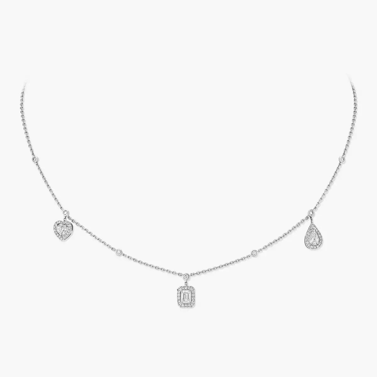 [Max Jewelry]My Twin Diamond Necklace in Silver