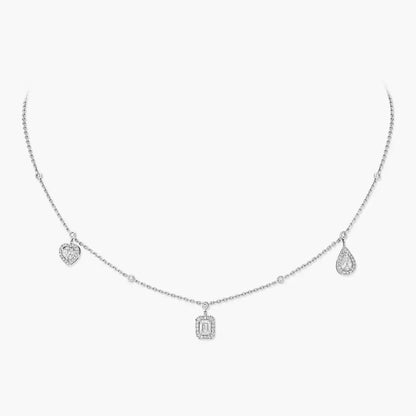 [Max Jewelry]My Twin Diamond Necklace in Silver