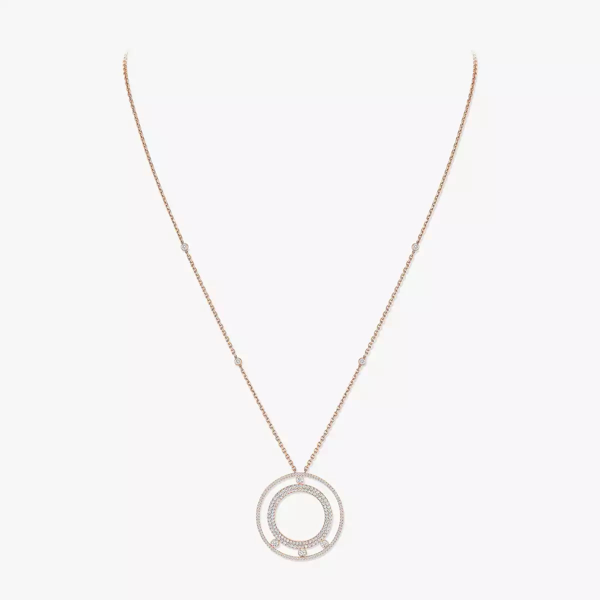 [Max Jewelry]Move Romane Long Pave_-Set Diamond Necklace