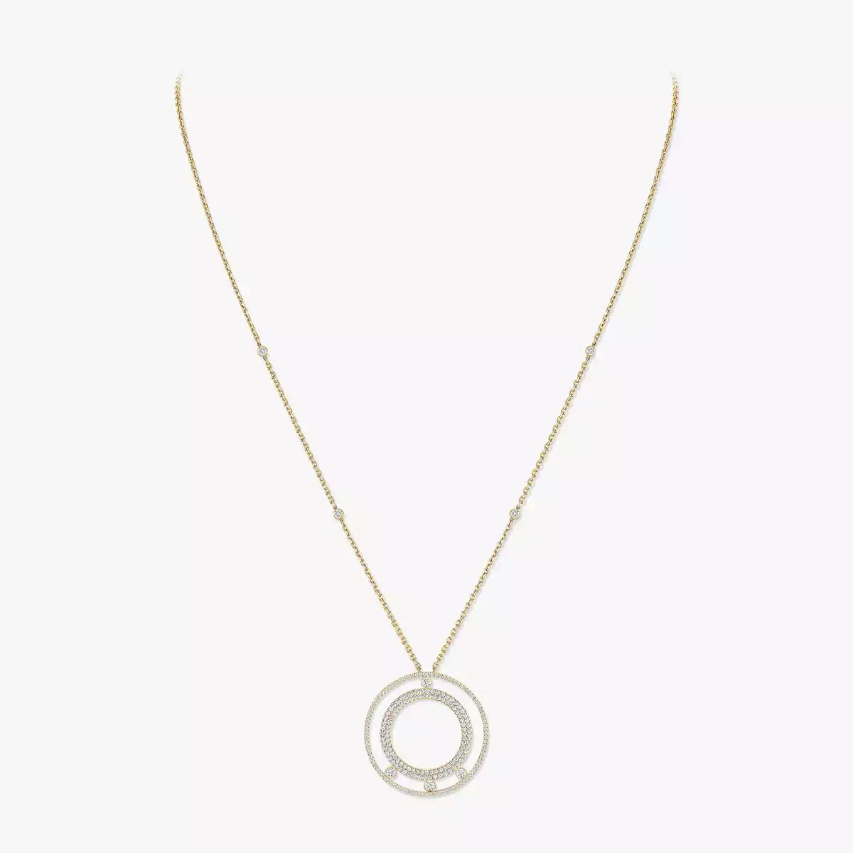 [Max Jewelry]Move Romane Long Pave_-Set Diamond Necklace