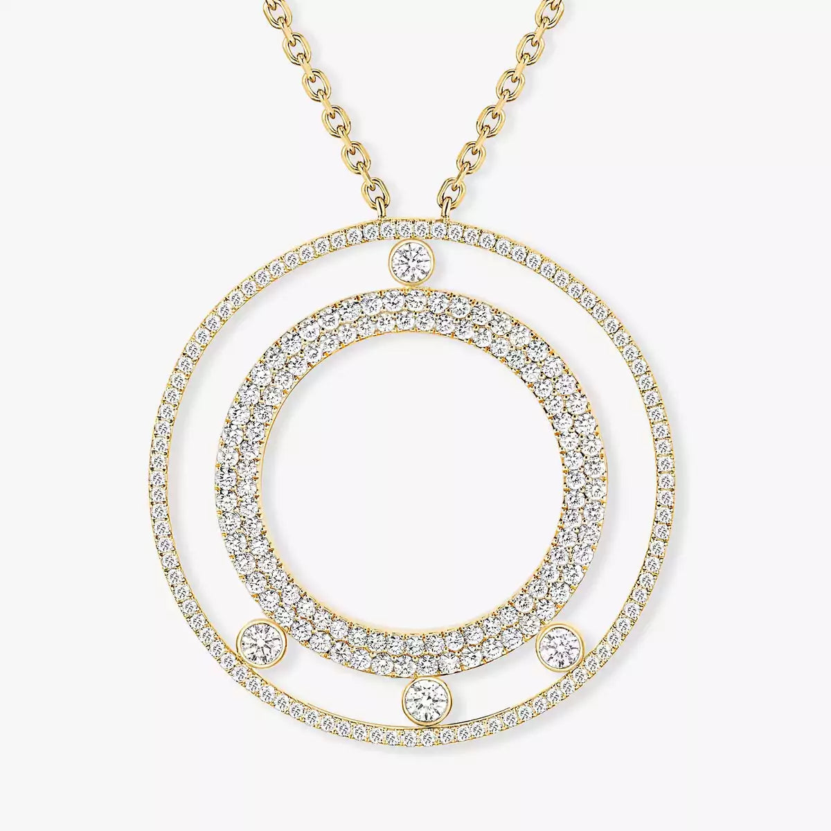 [Max Jewelry]Move Romane Long Pave_-Set Diamond Necklace