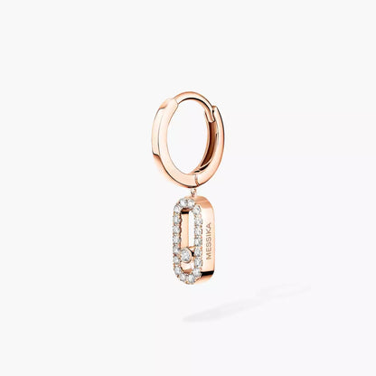 [Max Jewelry]Move Uno Single Diamond Hoop Earring
